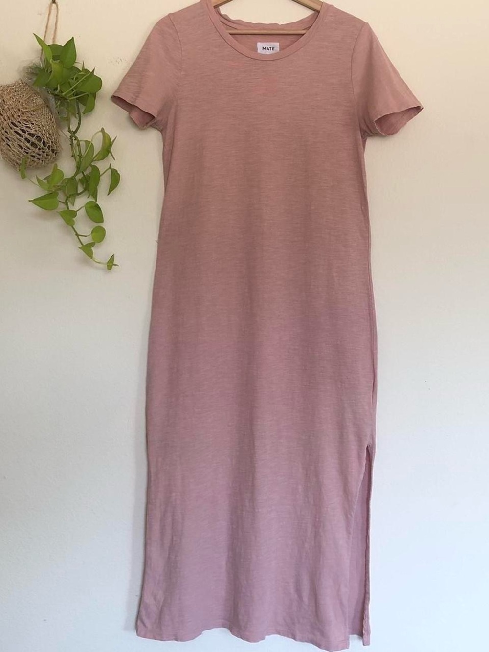 MATE the Label Dusty Rose Short Sleeve Maxi Dress
